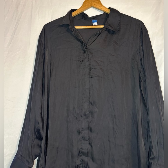 Old Navy Women’s Black Long Sleeve Button Down Collared Blouse size Large - Picture 3 of 10